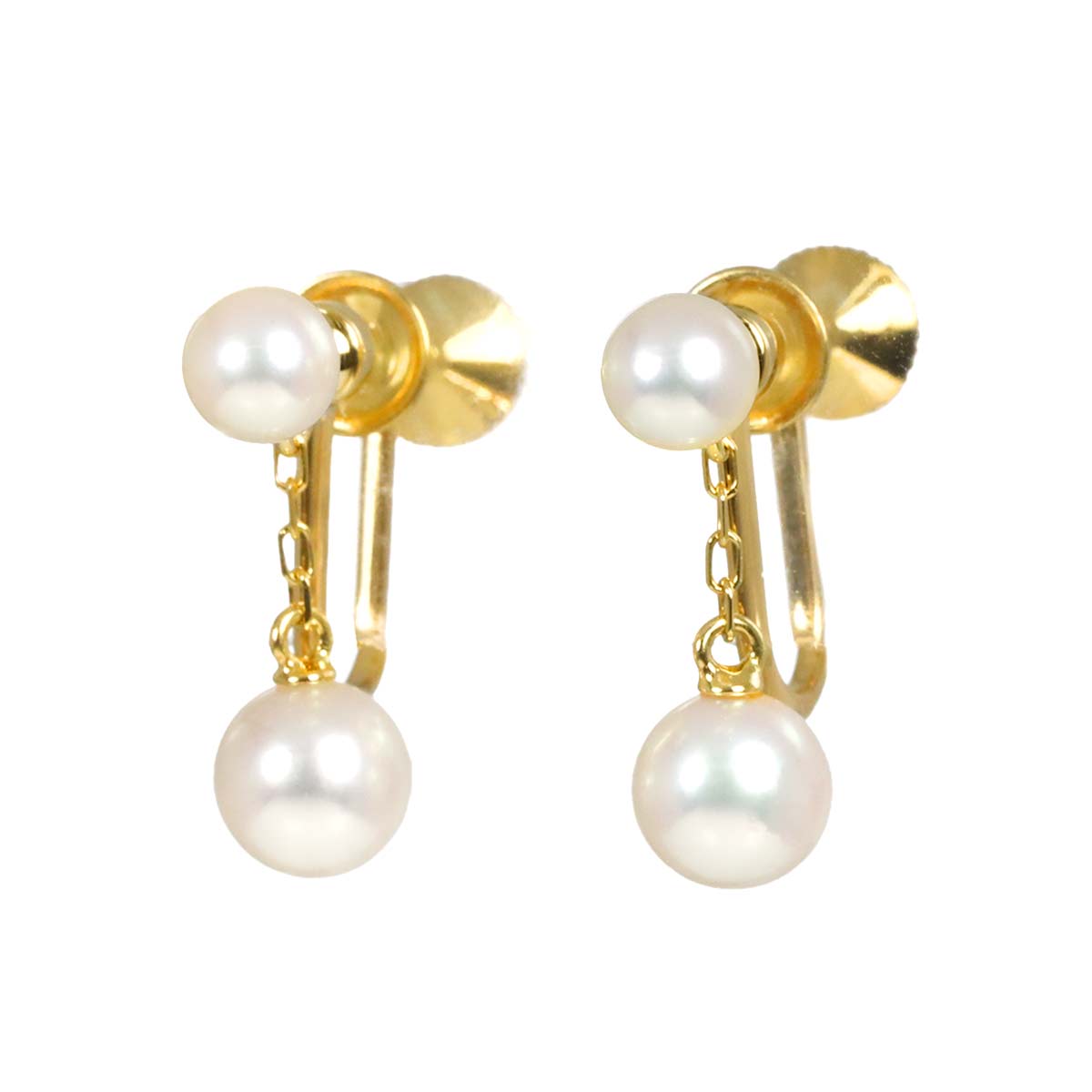 Akoya Pearl 5.7-4.4mm Earrings 18K Yellow Gold 750