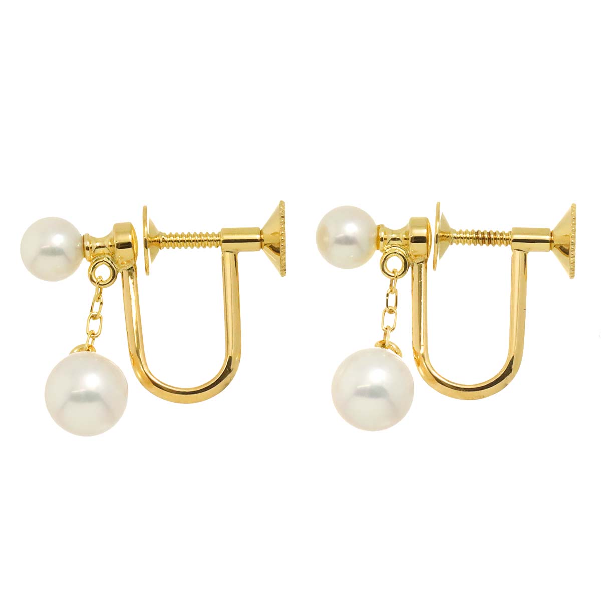 Akoya Pearl 5.7-4.4mm Earrings 18K Yellow Gold 750
