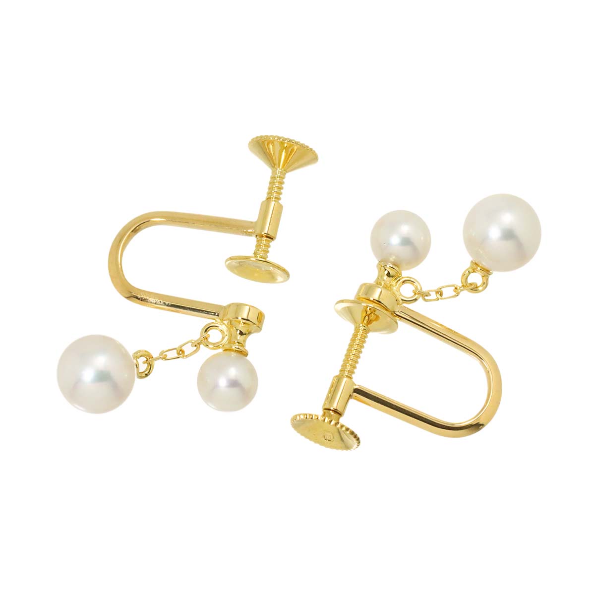 Akoya Pearl 5.7-4.4mm Earrings 18K Yellow Gold 750
