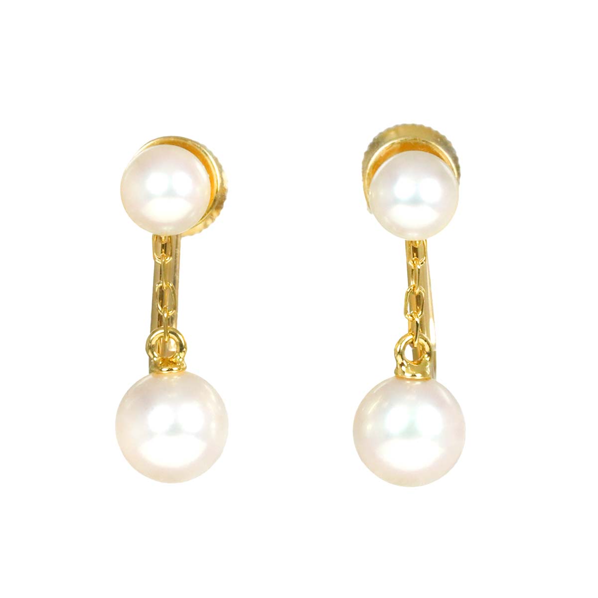 Akoya Pearl 5.7-4.4mm Earrings 18K Yellow Gold 750