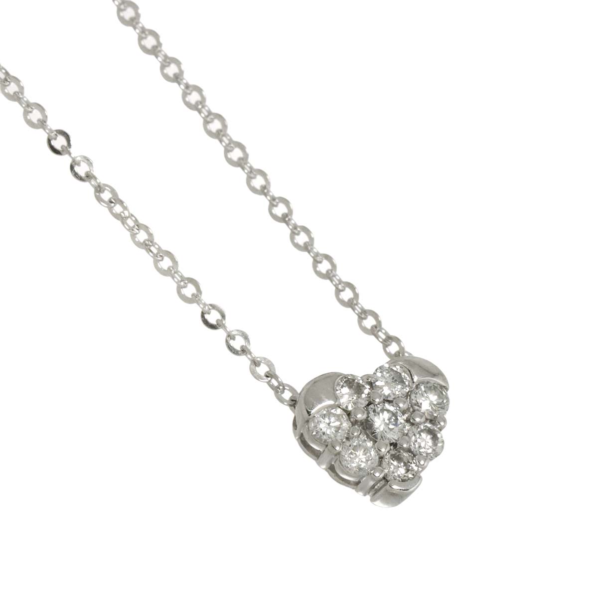 Diamond 0.19ct Heart Necklace 18K WG 750