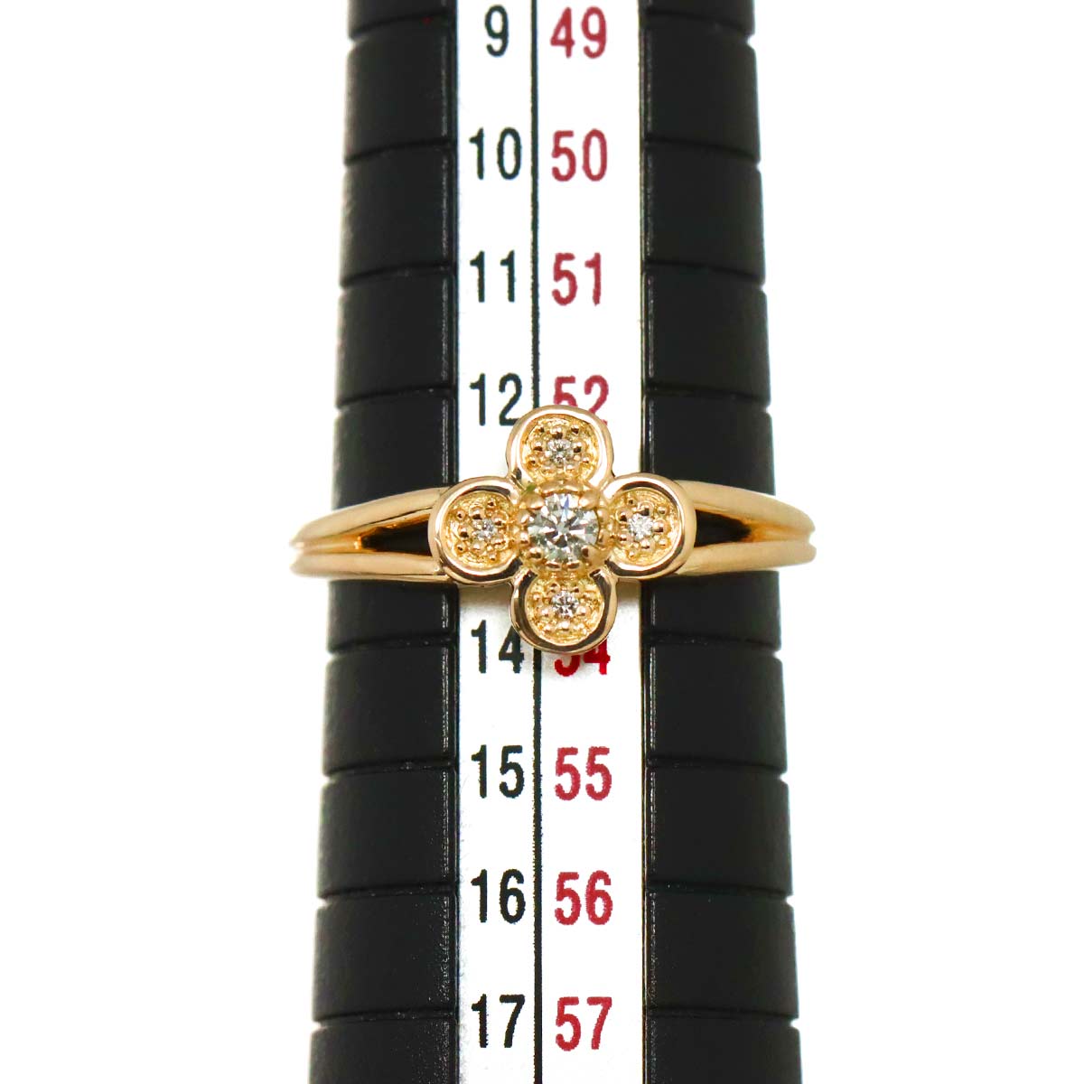 Diamond 0.06ct Ruby Ring 10K PG 416 Size6.25-6.5(US)