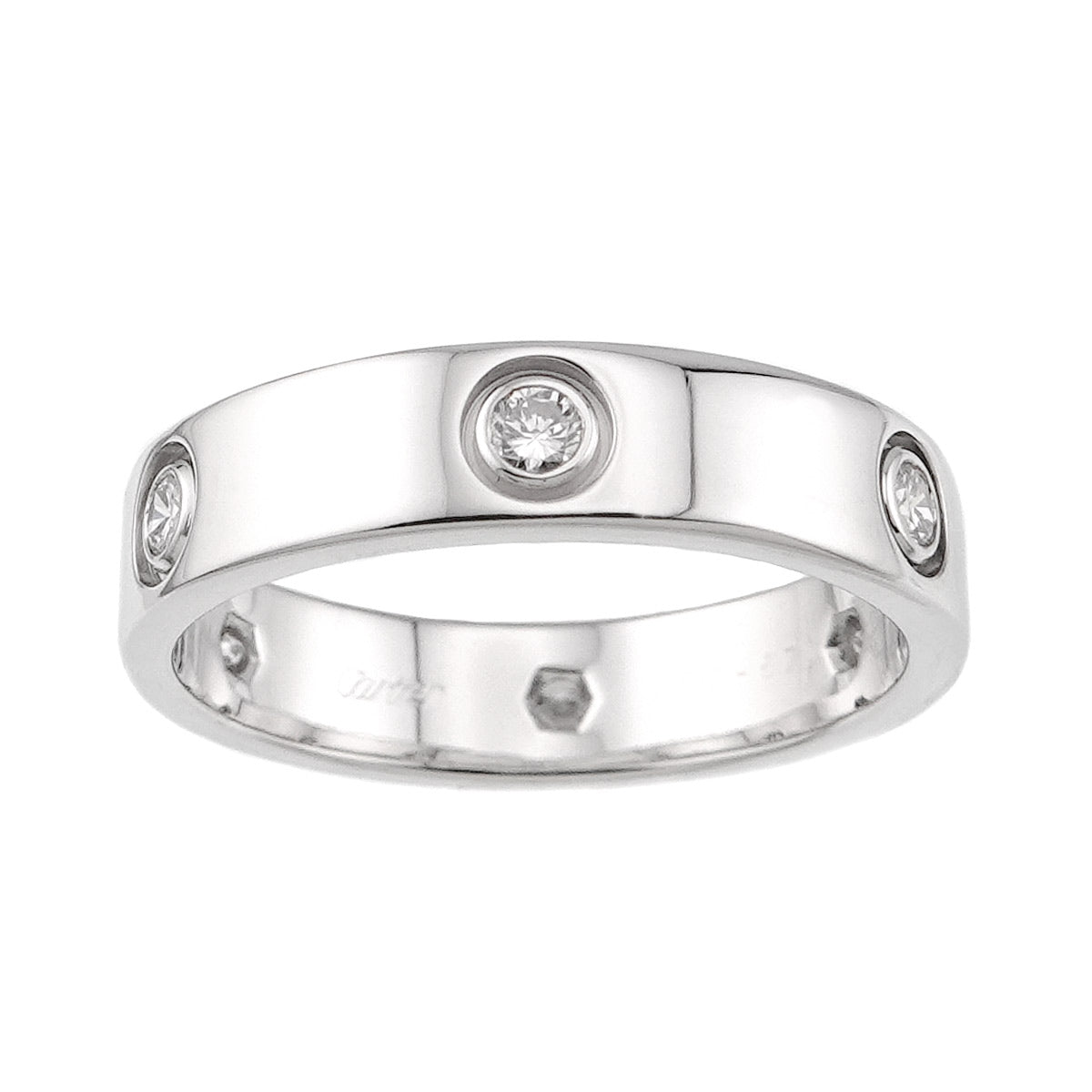 Love Full Diamond Ring 18K White Gold 750 size67 11.75(US)