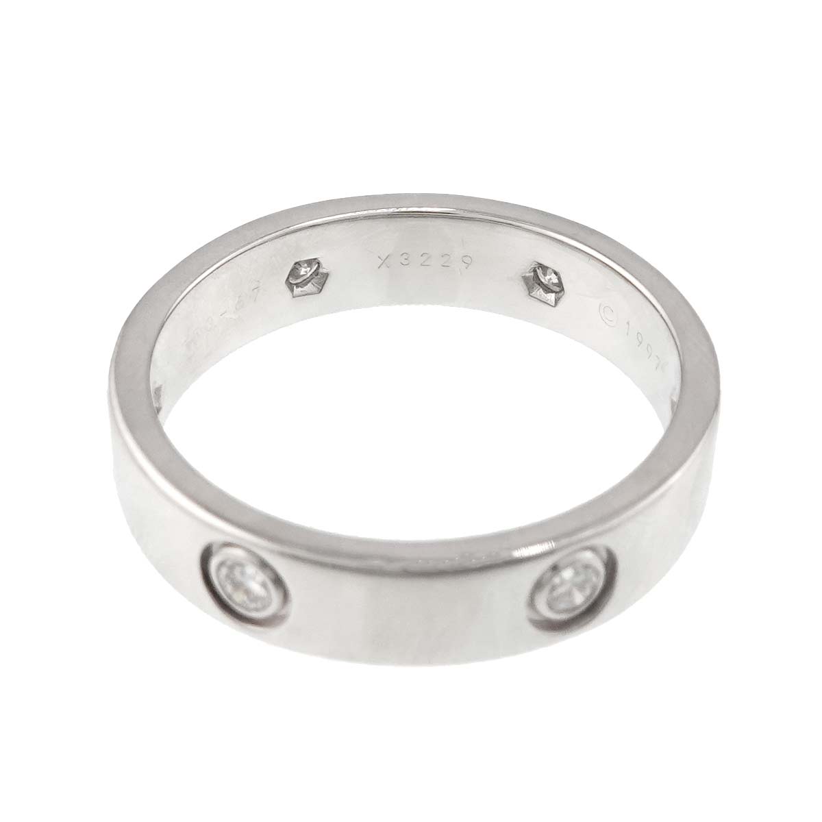 Love Full Diamond Ring 18K White Gold 750 size67 11.75(US)