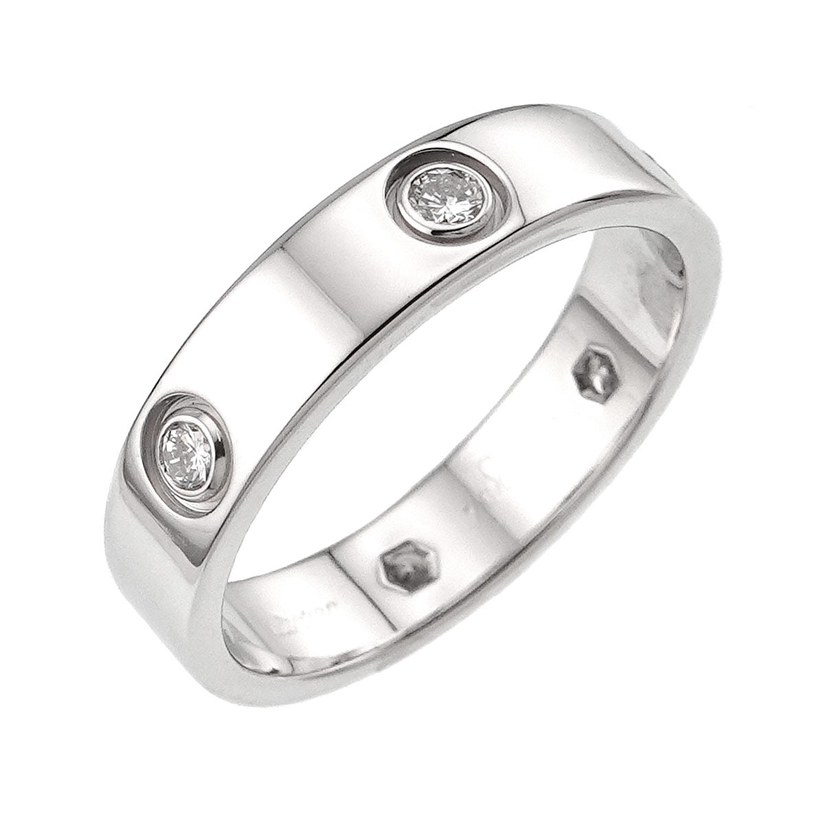 Love Full Diamond Ring 18K White Gold 750 size67 11.75(US)