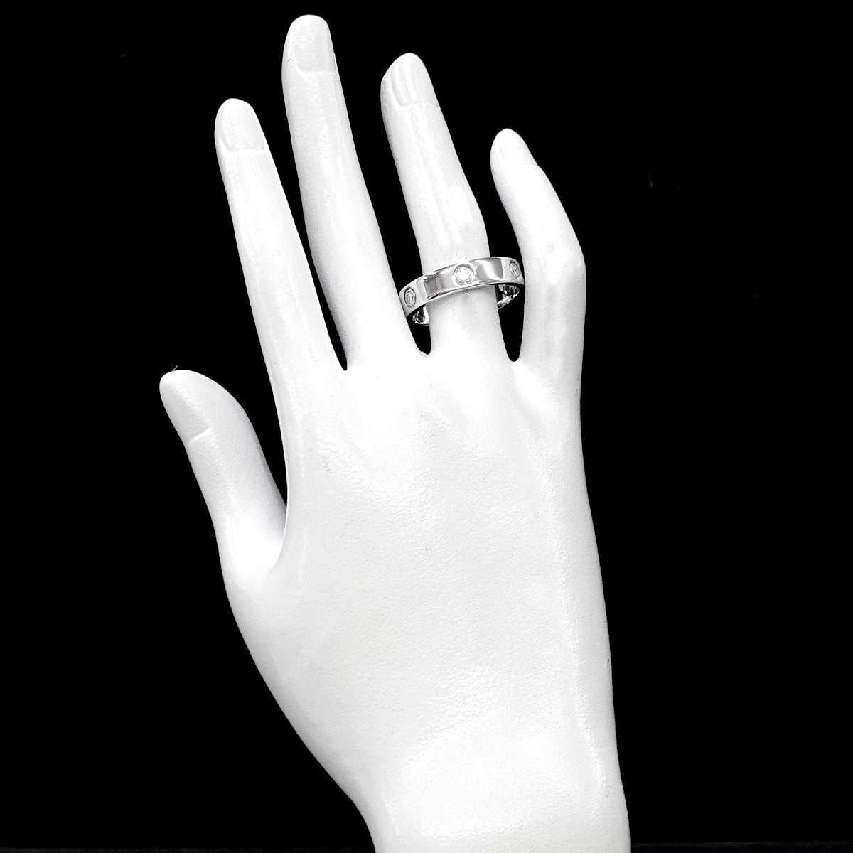 Love Full Diamond Ring 18K White Gold 750 size67 11.75(US)