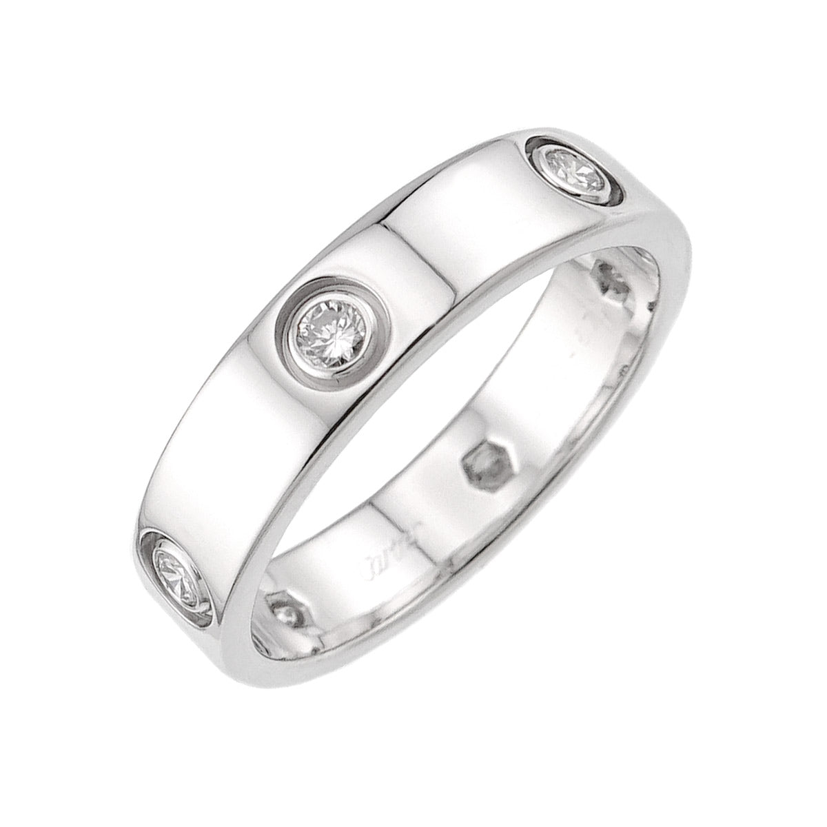 Love Full Diamond Ring 18K White Gold 750 size67 11.75(US)