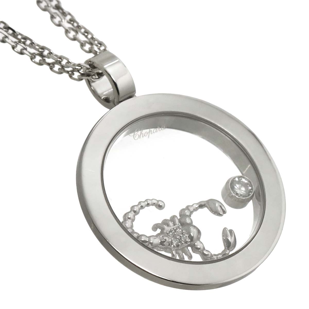 Happy Diamond Scorpio Necklace 18K White Gold 750