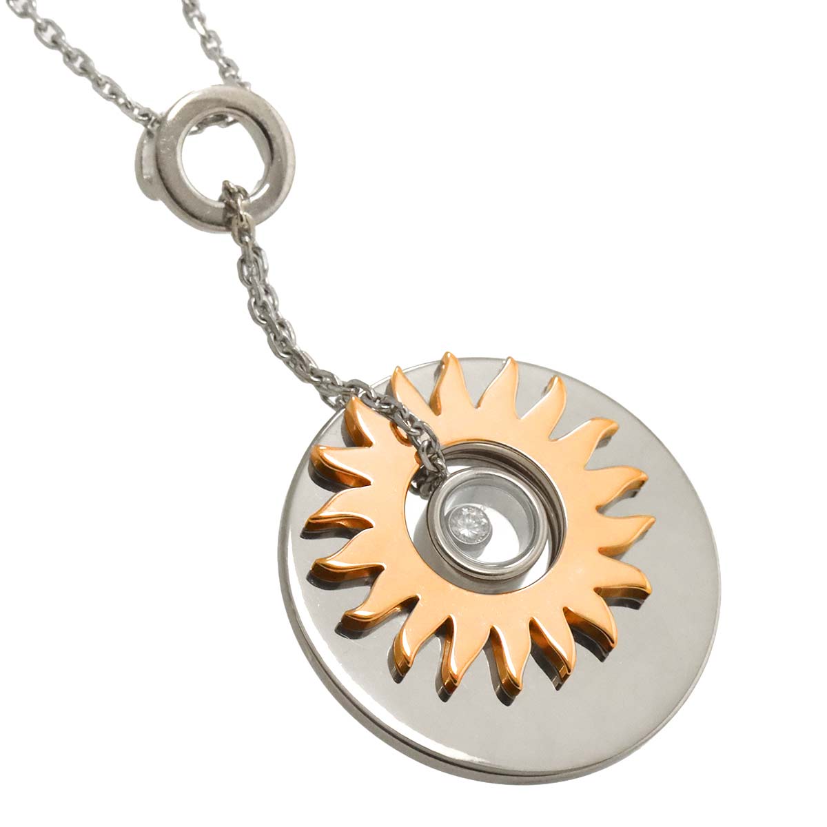 Happy Diamond Necklace 18K WG PG 750