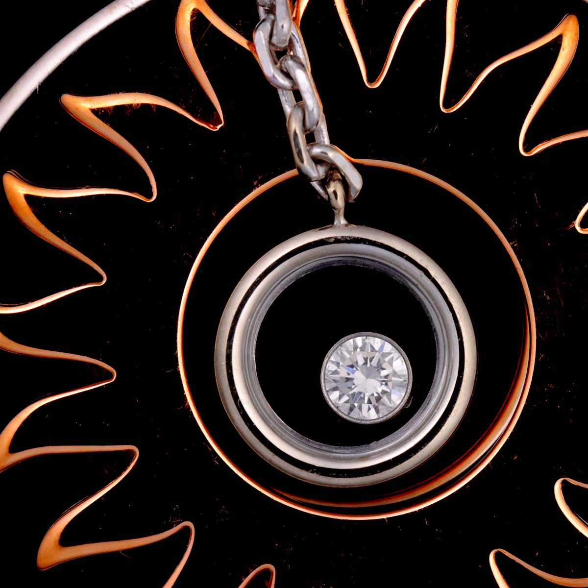 Happy Diamond Necklace 18K WG PG 750