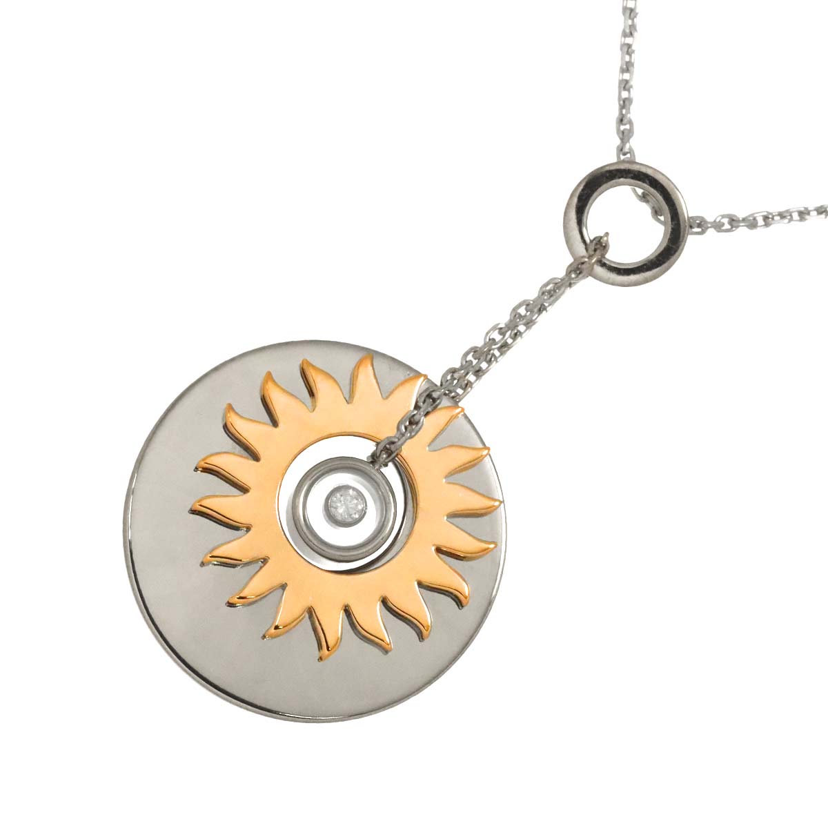 Happy Diamond Necklace 18K WG PG 750