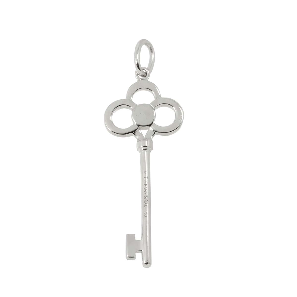 Crown Key Diamond Pendant Top 18K WG 750