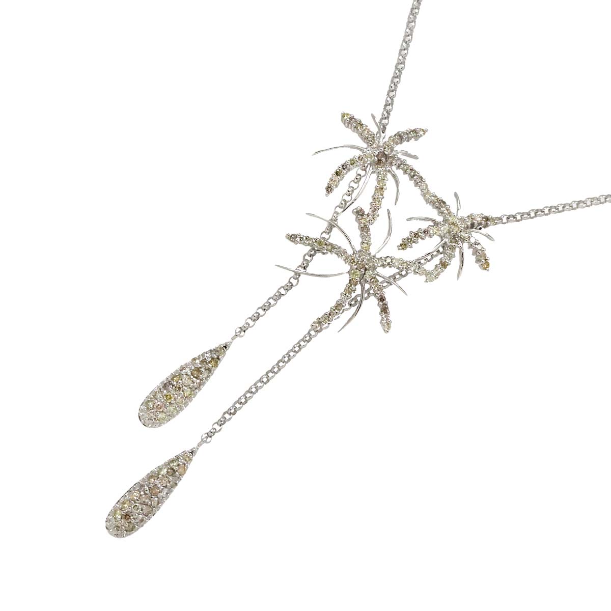 Diamond 1.50ct Necklace 18K WG White Gold 750