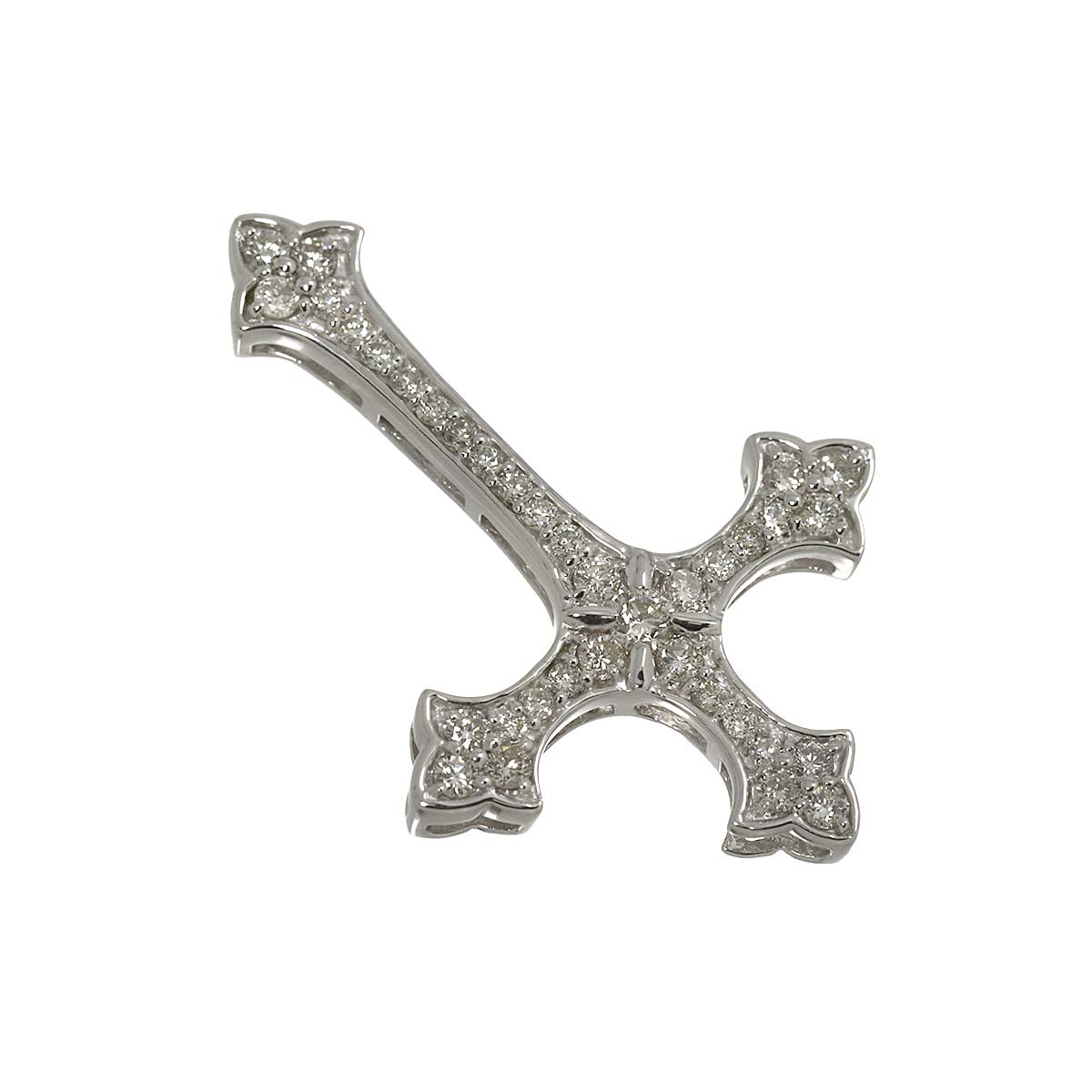 Diamond 1.00ct Pendant Top 18K K18 WG White Gold 750