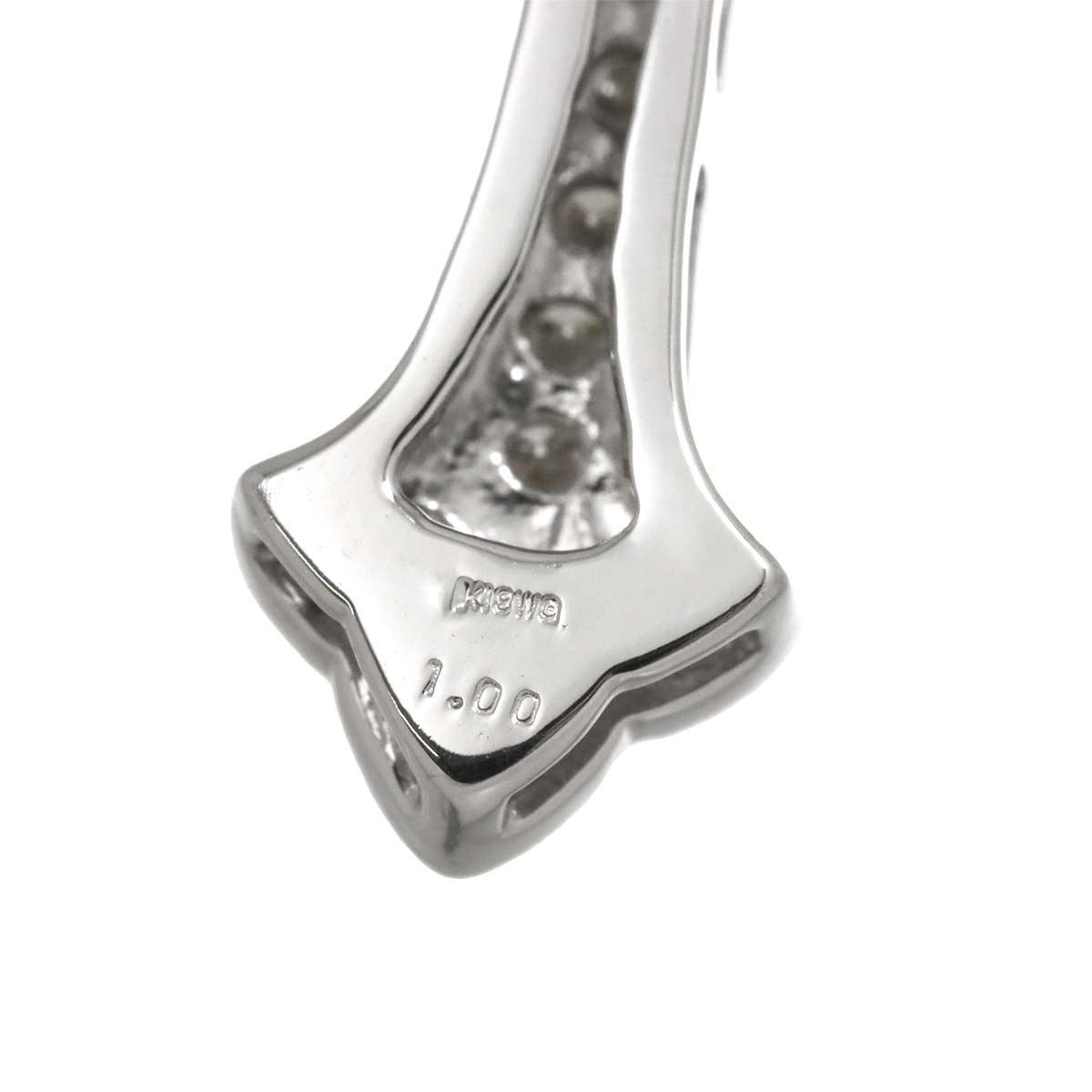 Diamond 1.00ct Pendant Top 18K K18 WG White Gold 750