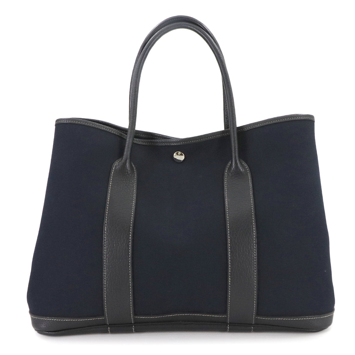 Garden Party PM Tote Bag Toile Officier Leather Navy