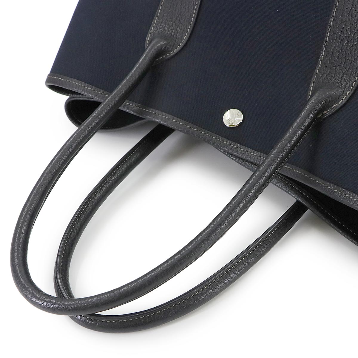 Garden Party PM Tote Bag Toile Officier Leather Navy