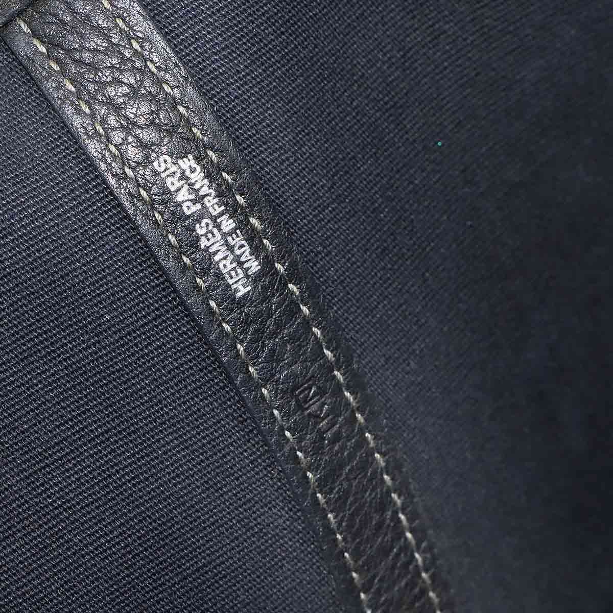 Garden Party PM Tote Bag Toile Officier Leather Navy