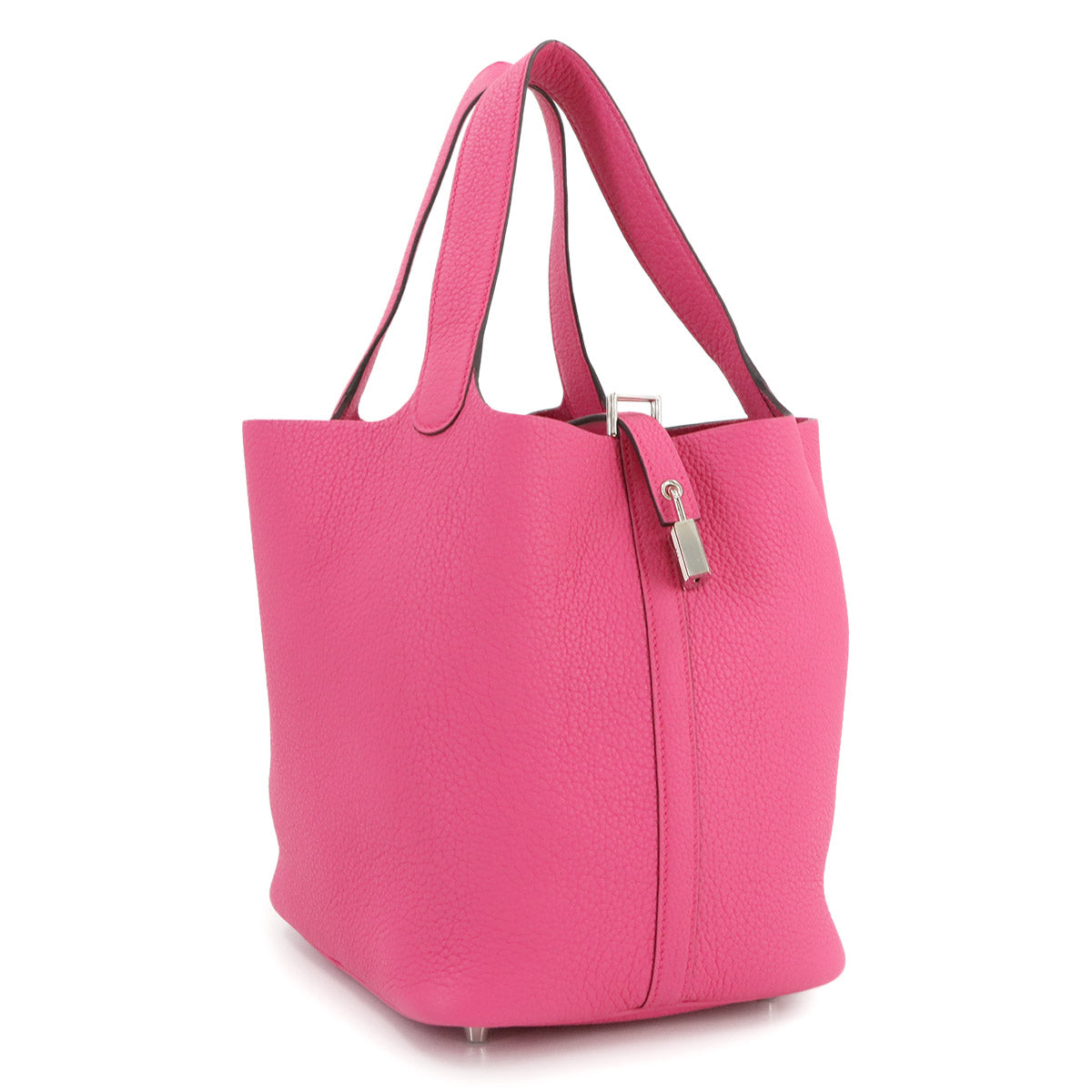 Picotin Lock MM Hand Bag Taurillon Maurice Rose Shocking Purse
