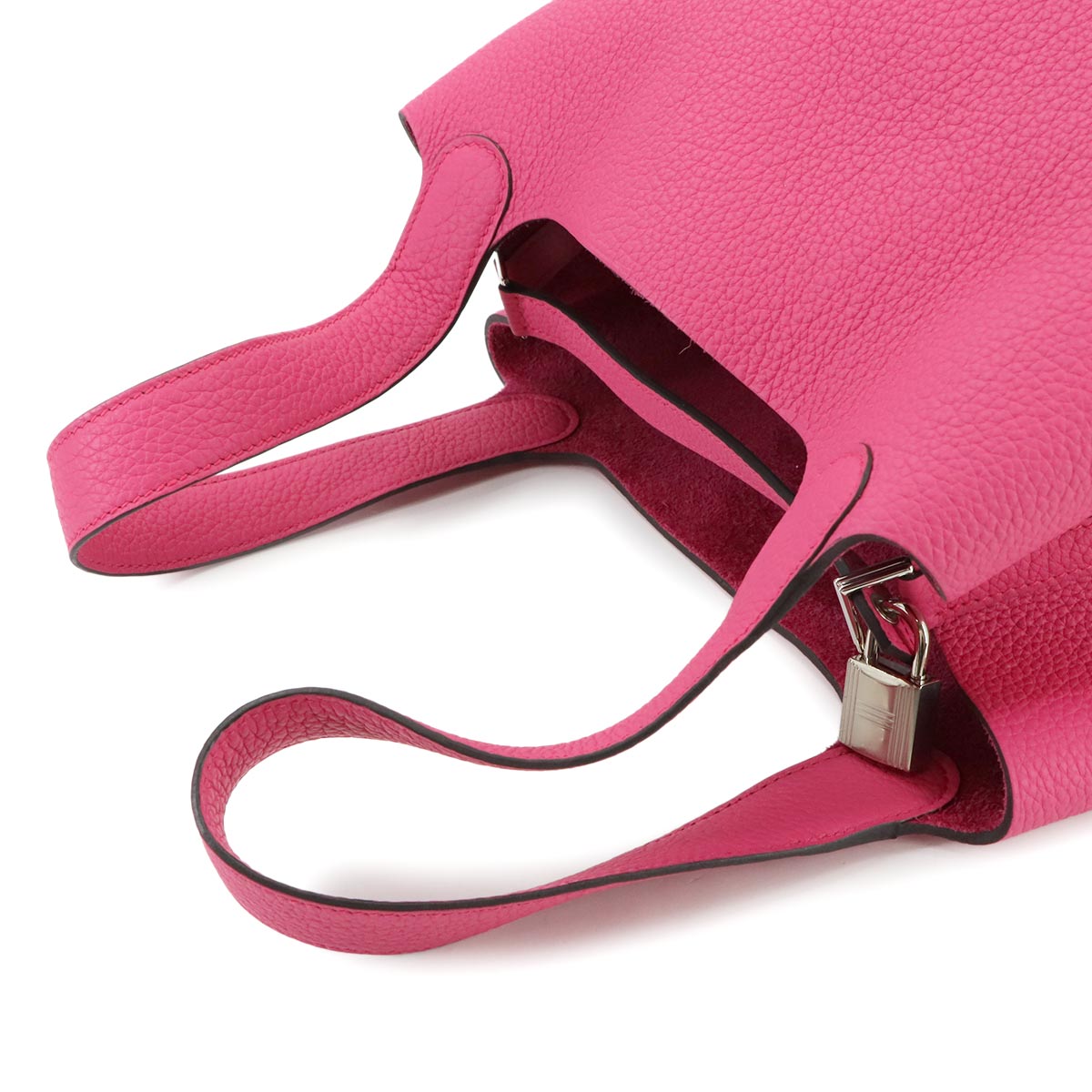 Picotin Lock MM Hand Bag Taurillon Maurice Rose Shocking Purse