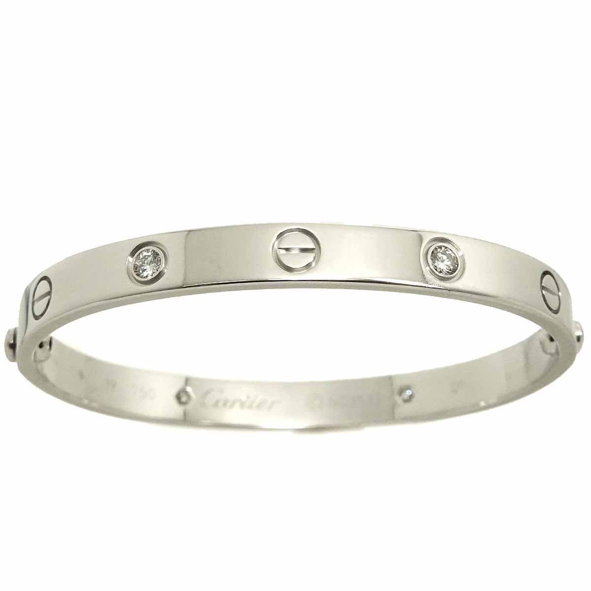 Love Bracelet Diamond 4P Bangle 18K WG 750 Size17