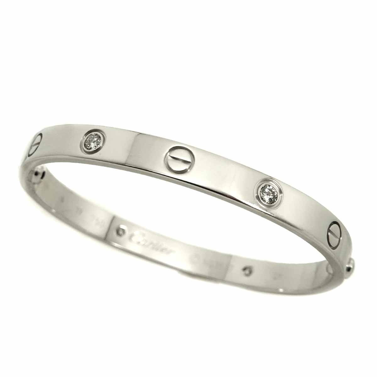 Love Bracelet Diamond 4P Bangle 18K WG 750 Size17