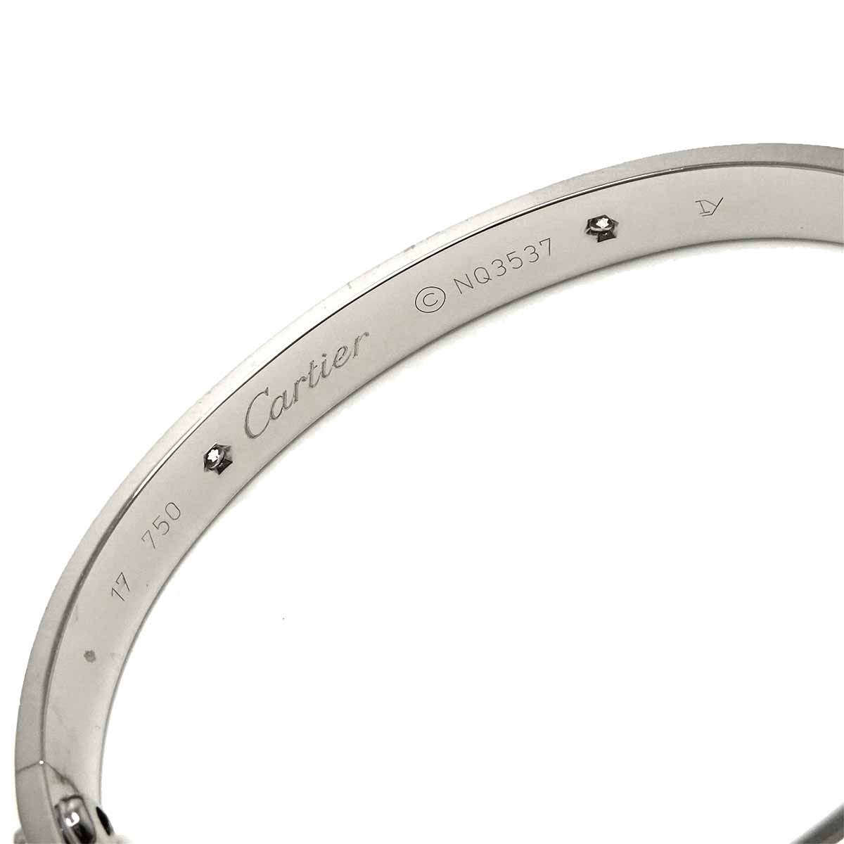 Love Bracelet Diamond 4P Bangle 18K WG 750 Size17
