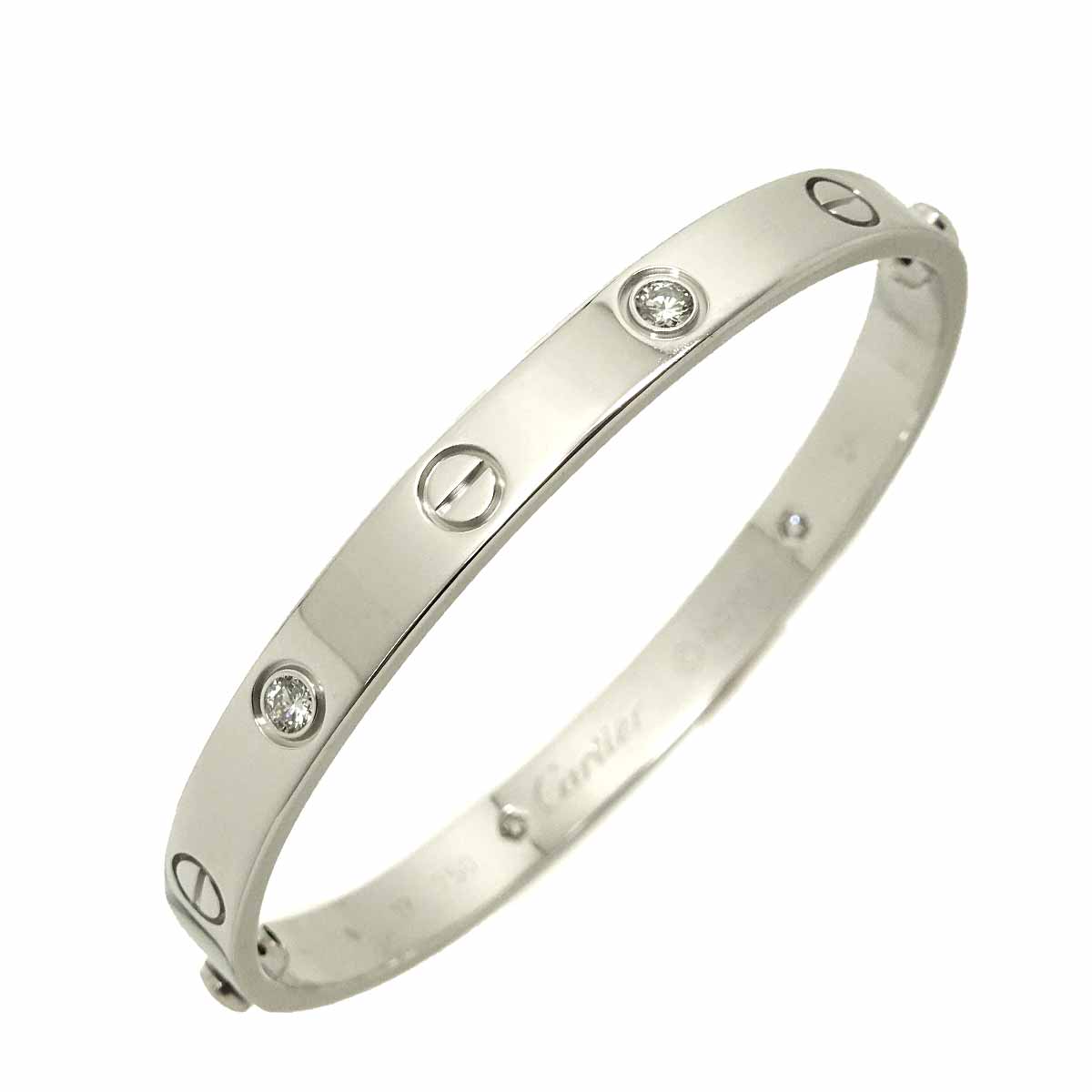 Love Bracelet Diamond 4P Bangle 18K WG 750 Size17