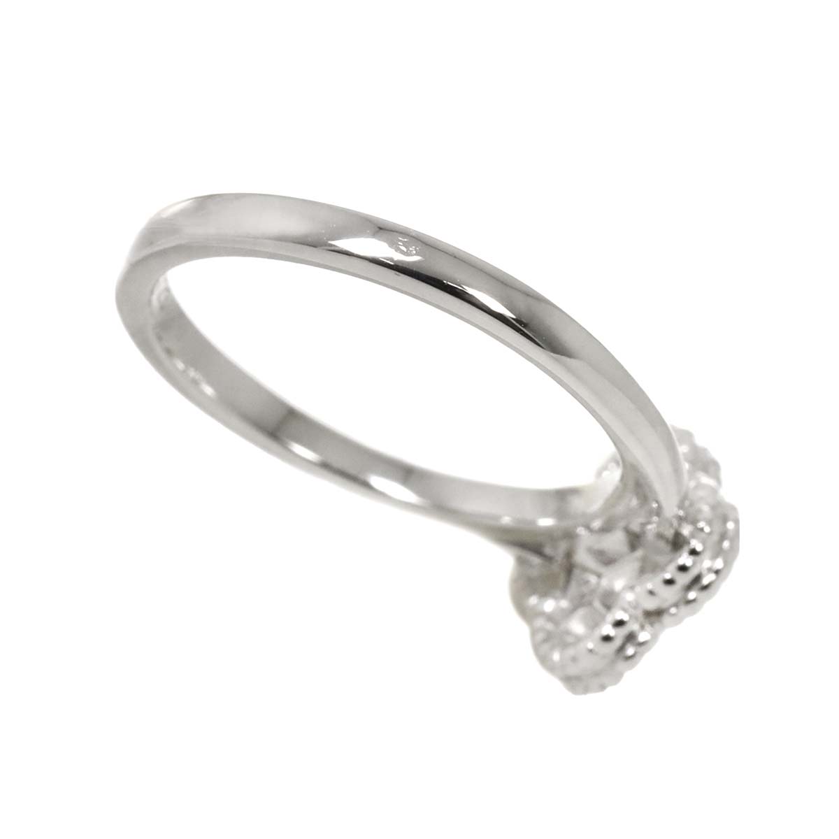 Sweet Alhambra Diamond Ring 18K WG 750 size48 4.5(US)