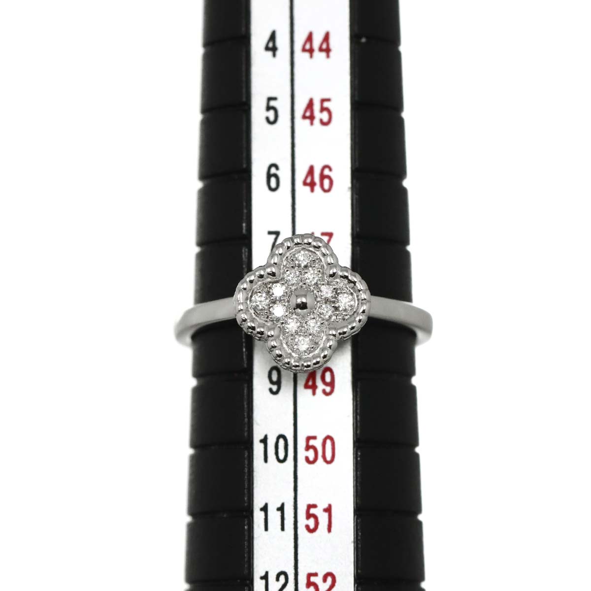 Sweet Alhambra Diamond Ring 18K WG 750 size48 4.5(US)
