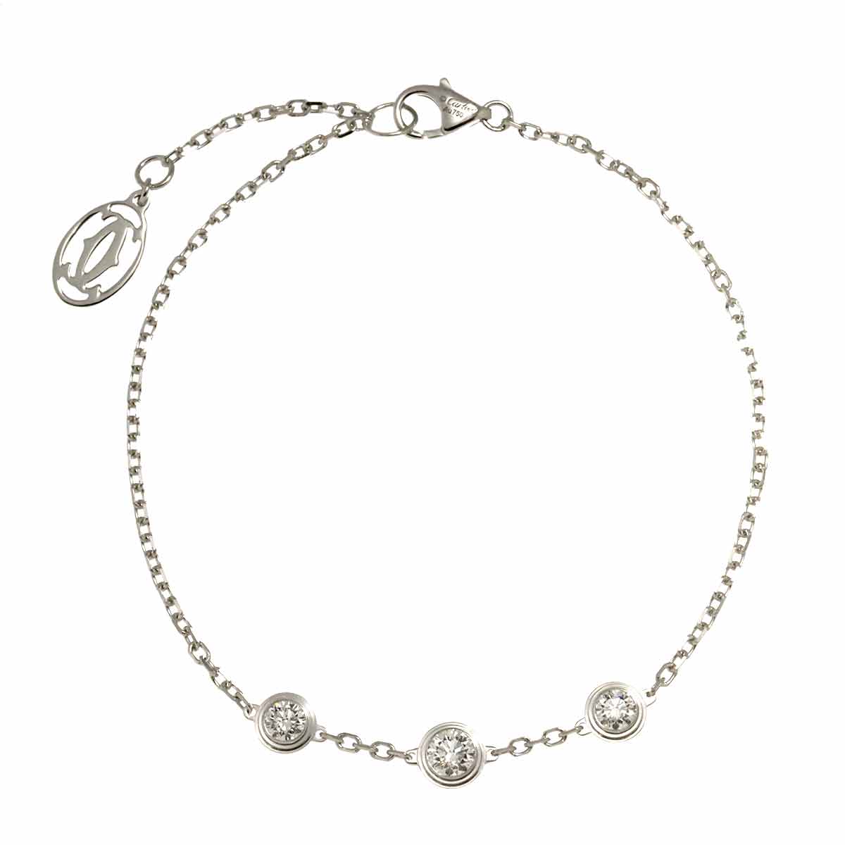 d Amour Diamond 3P Bracelet 18K White Gold 750