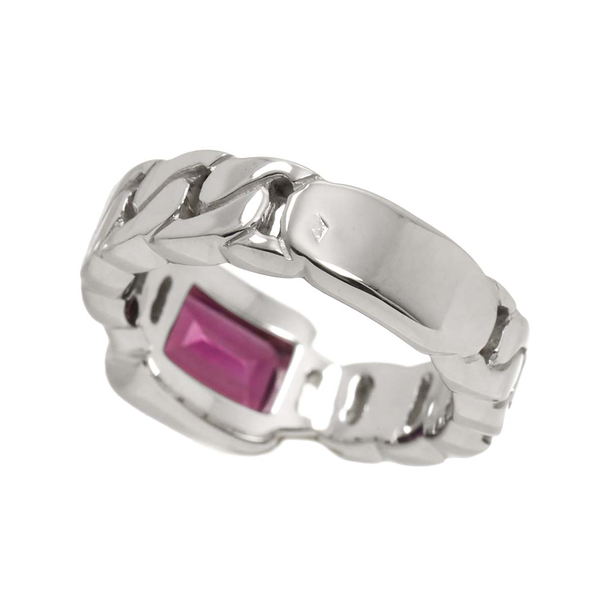 Garnet Ring 18K WG 750 Size 4-4.5(US)
