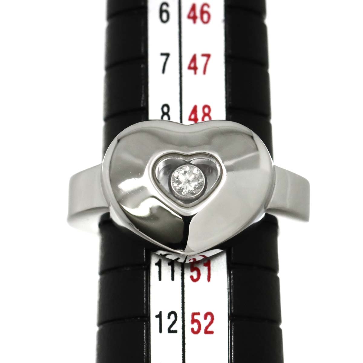 Happy Diamond Heart Ring 18K White Gold 750 Size5.25(US)