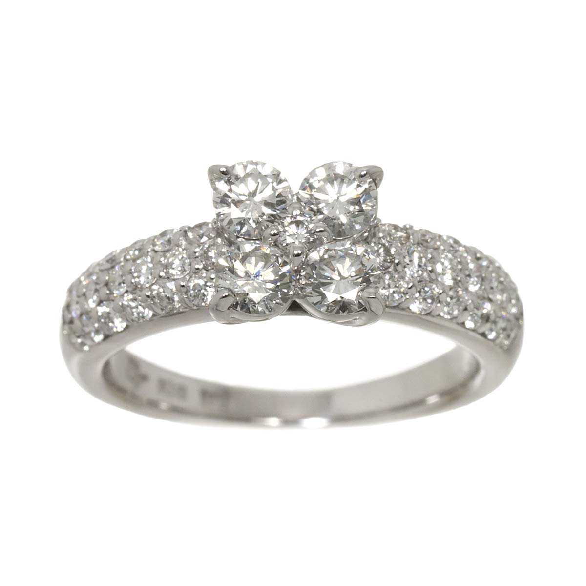 Diamond 1.01ct Ring 18K WG 750 Size4.5(US)