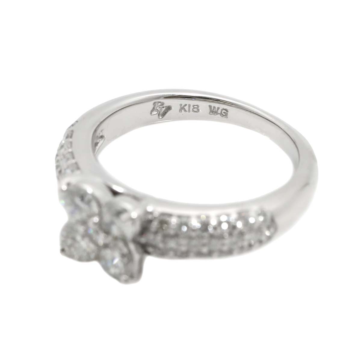 Diamond 1.01ct Ring 18K WG 750 Size4.5(US)