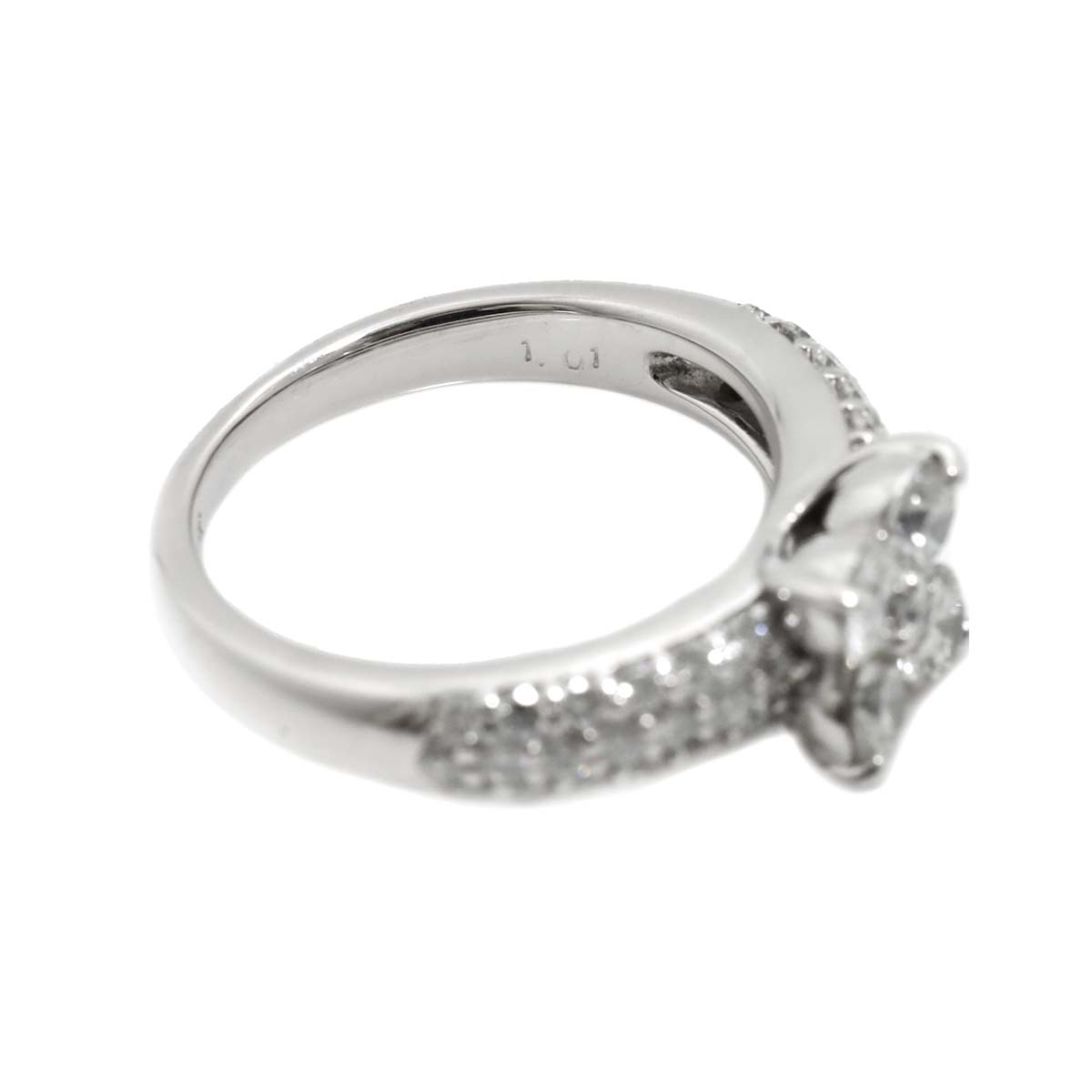 Diamond 1.01ct Ring 18K WG 750 Size4.5(US)