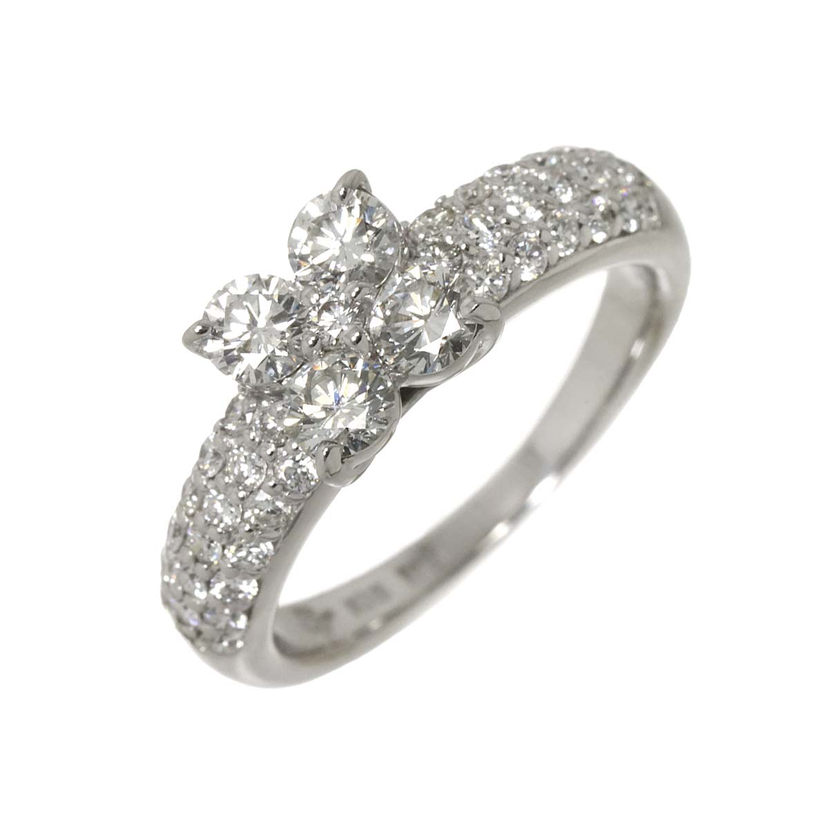 Diamond 1.01ct Ring 18K WG 750 Size4.5(US)