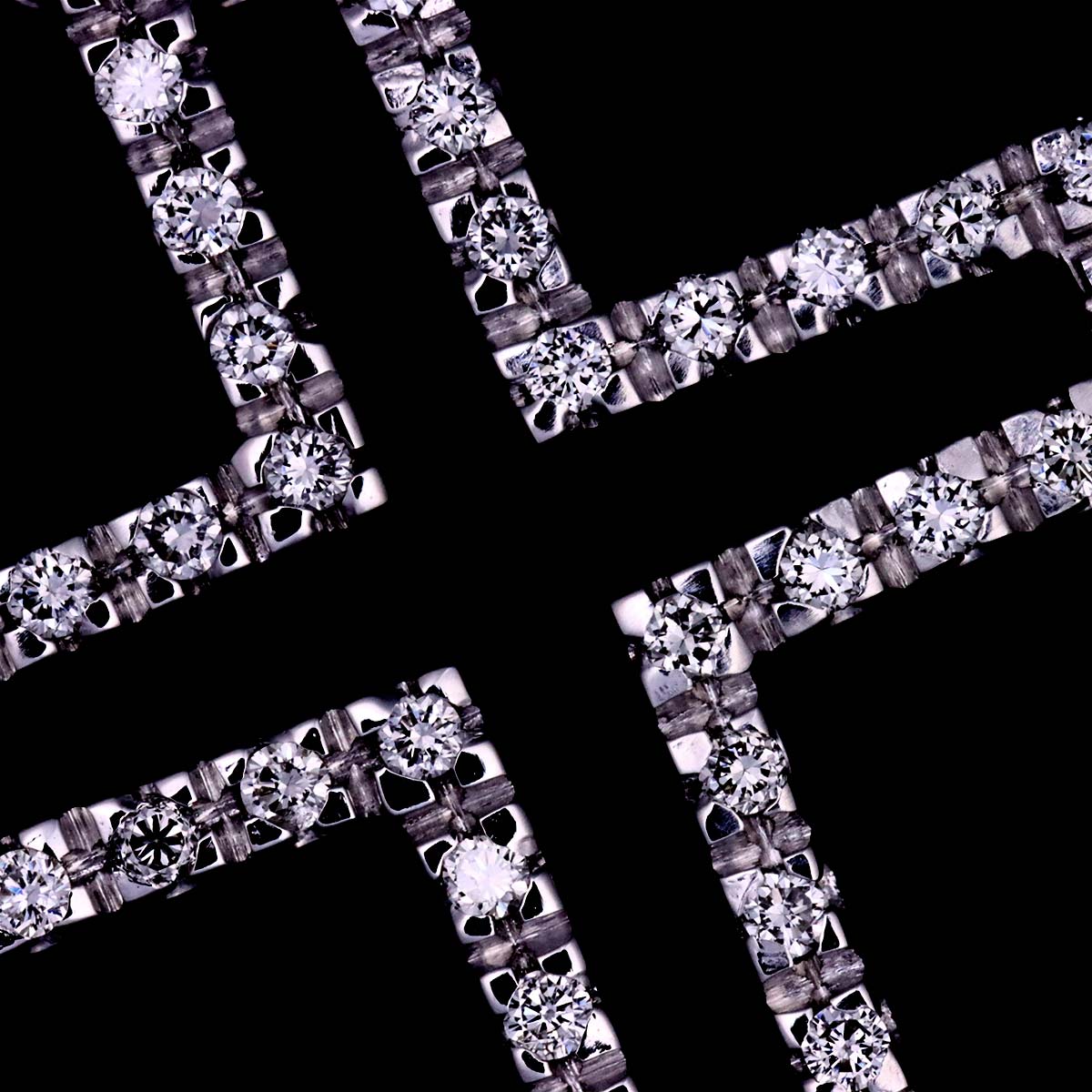 Cross motif Diamond 0.40ct Necklace 18K White Gold 750