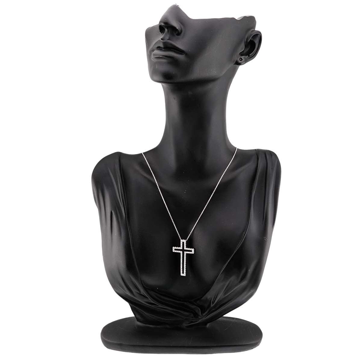 Cross motif Diamond 0.40ct Necklace 18K White Gold 750