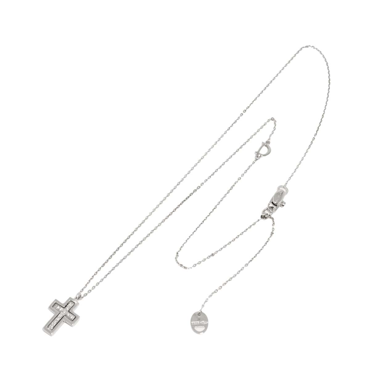 Belle Epoque Diamond Cross Necklace Mini 18K WG 750