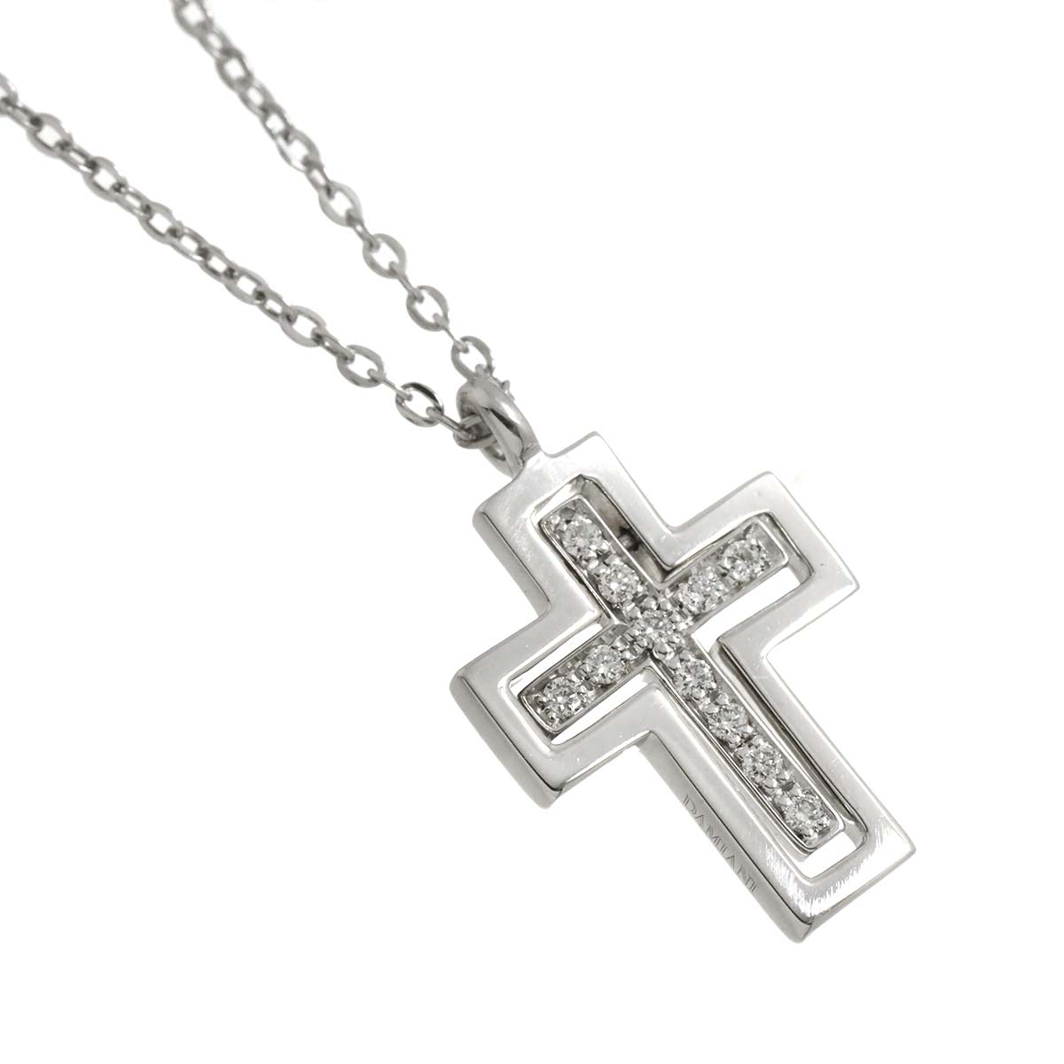 Belle Epoque Diamond Cross Necklace Mini 18K WG 750