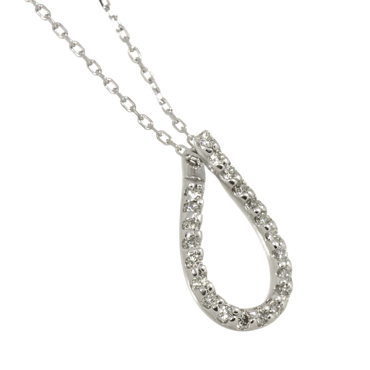 Diamond Necklace 18K White Gold 750