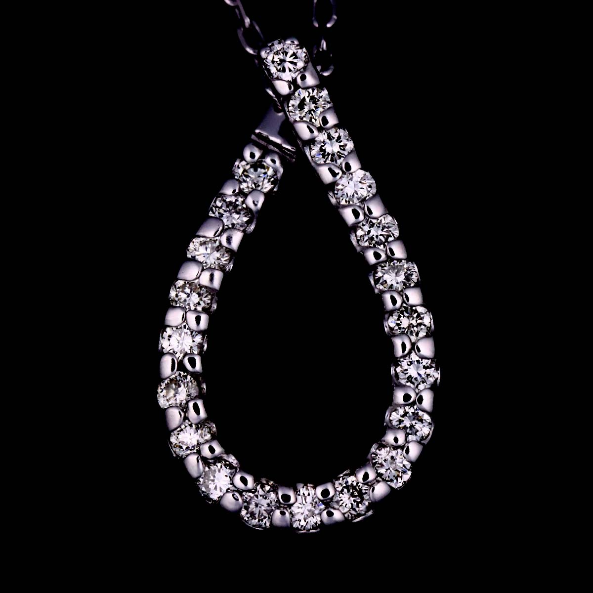 Diamond Necklace 18K White Gold 750