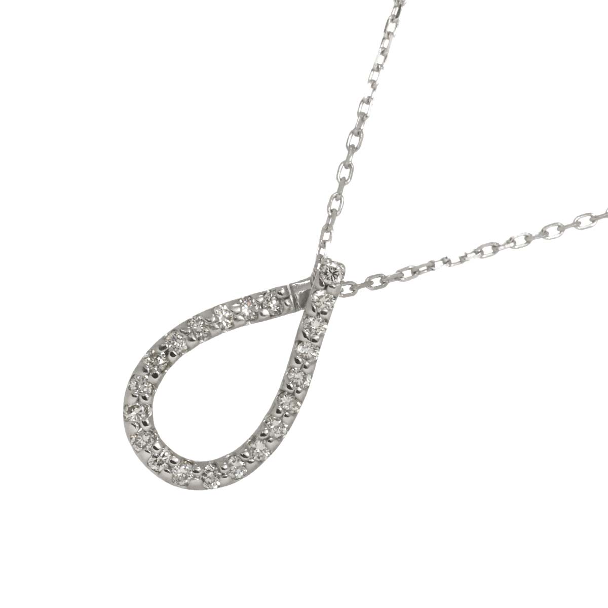 Diamond Necklace 18K White Gold 750