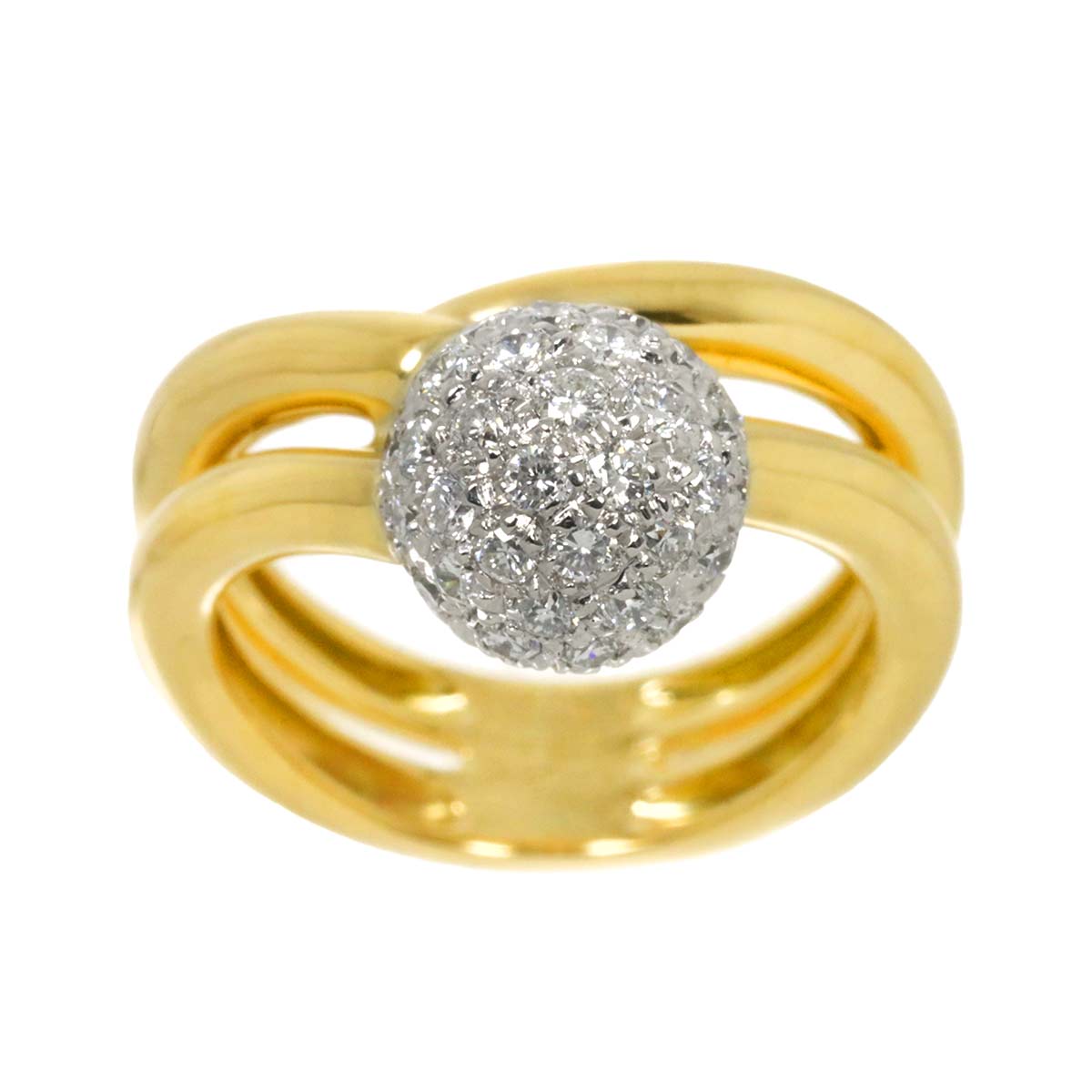 Diamond 0.68ct Ring 18K YG WG 750 size5.5-5.75(US)