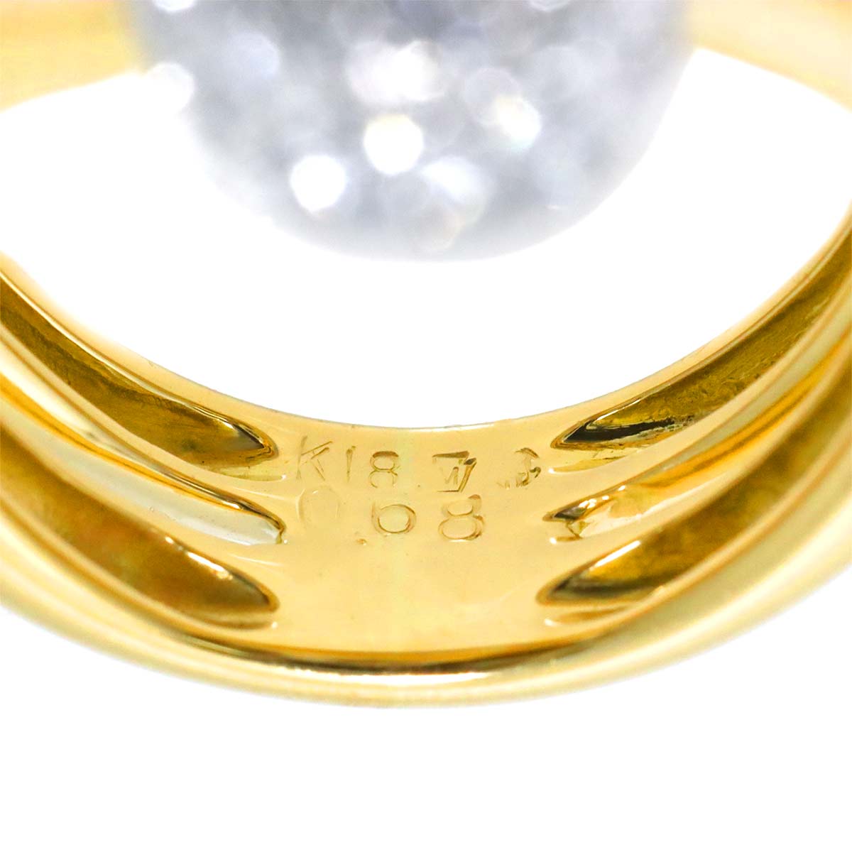 Diamond 0.68ct Ring 18K YG WG 750 size5.5-5.75(US)