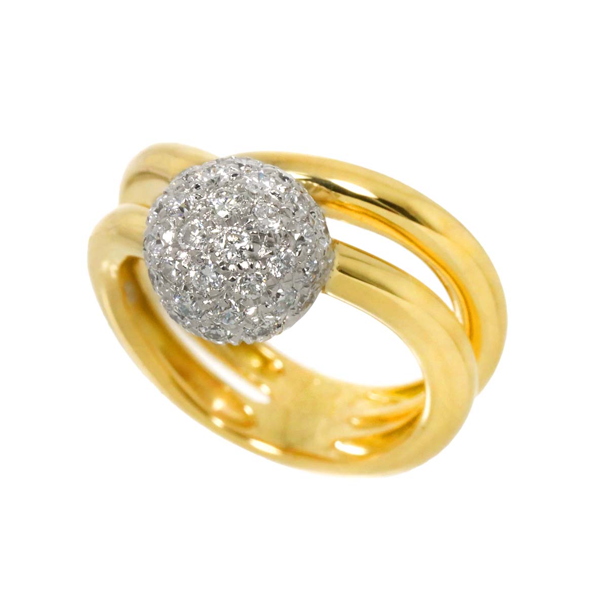 Diamond 0.68ct Ring 18K YG WG 750 size5.5-5.75(US)