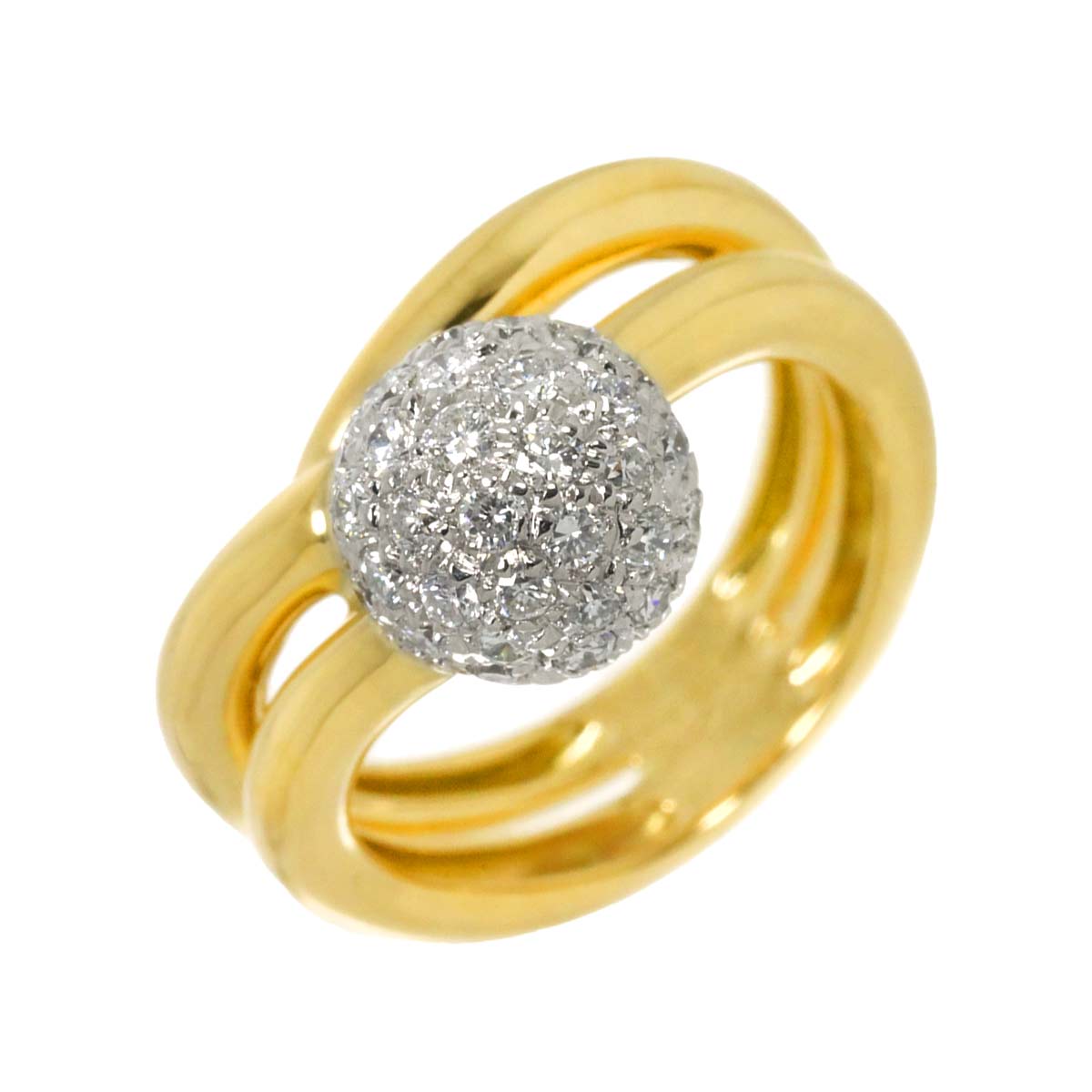 Diamond 0.68ct Ring 18K YG WG 750 size5.5-5.75(US)