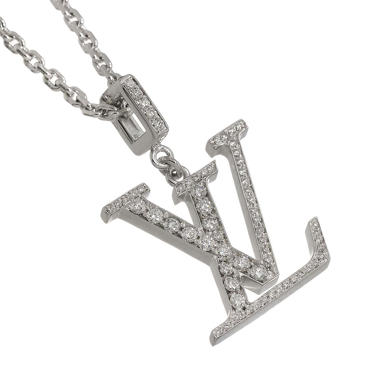 Pendentif LV Diamond Necklace 18K WG 750
