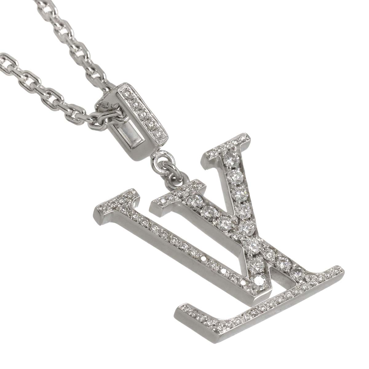 Pendentif LV Diamond Necklace 18K WG 750